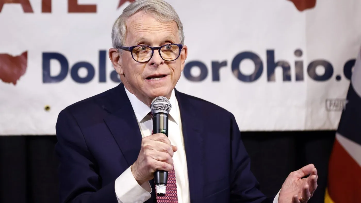 Ohio Gov. Mike DeWine speaks in Columbus on March 18, 2024.