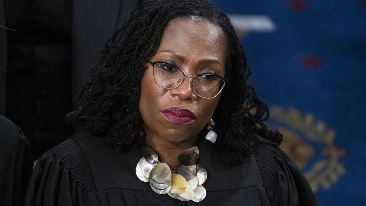 UNITED STATES – FEBRUARY 7: Supreme Court Justice Ketanji Brown Jackson attends President Joe Bidens State of the Union address in the House Chamber of the U.S. Capitol on Tuesday, February 7, 2023. (Tom Williams/CQ-Roll Call, Inc via Getty Images)