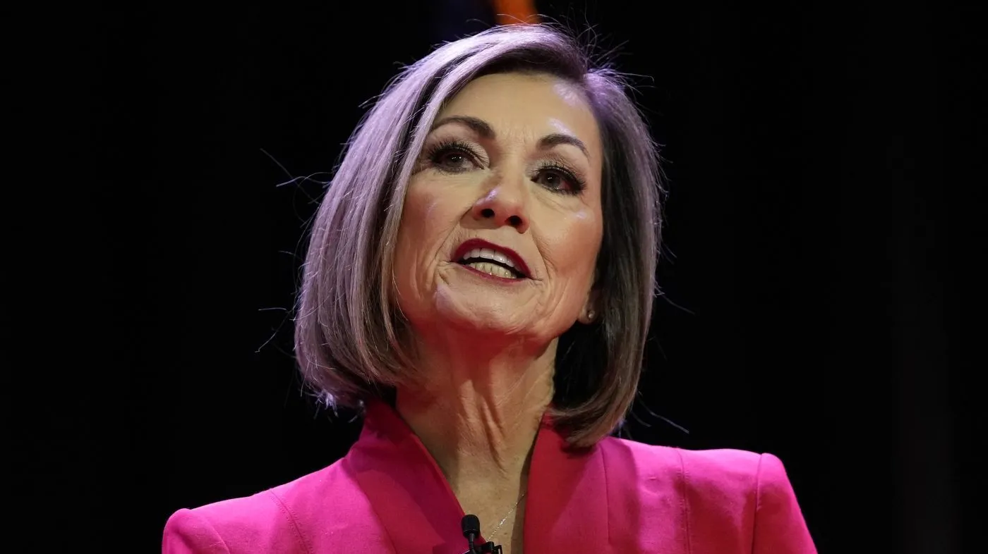 Republican Iowa Gov. Kim Reynolds delivers her inaugural address, Jan. 13, 2023, in Des Moines, Iowa.