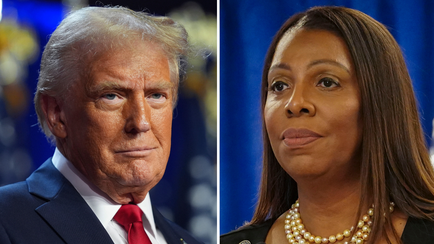 President Trump, left, and New York Attorney General Letitia James.
