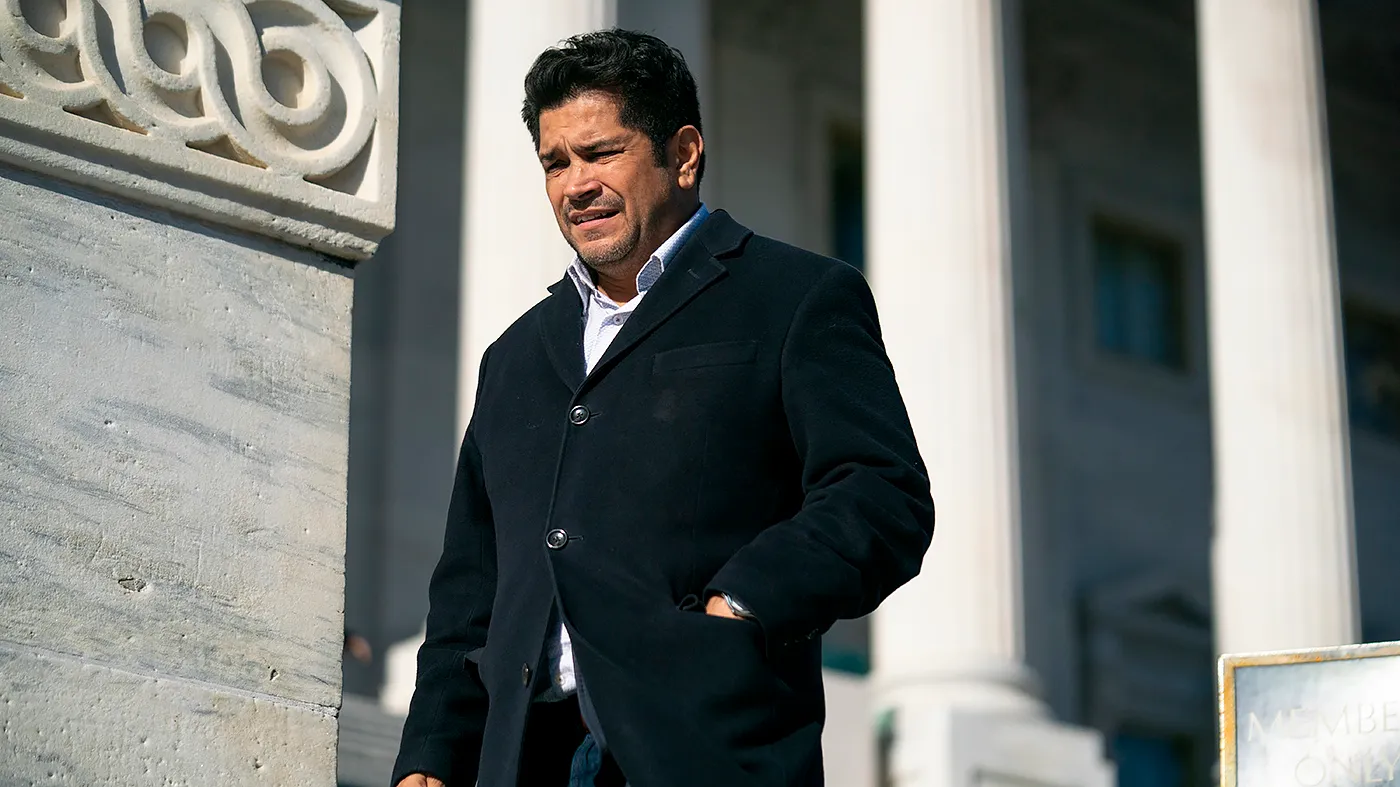 Rep. Jimmy Gomez (D-Calif.) leaves the Capitol following the last vote of the week on Thursday, December 12, 2024.