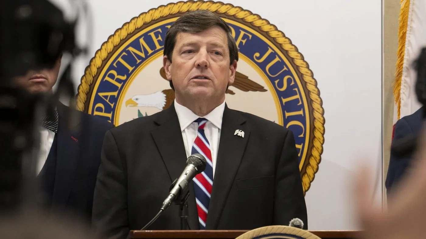 Former interim U.S. attorney for the District of Columbia Ed Martin speaks during a press conference on May 13, 2025 in Washington, DC. (Photo by Craig Hudson For The Washington Post via Getty Images)