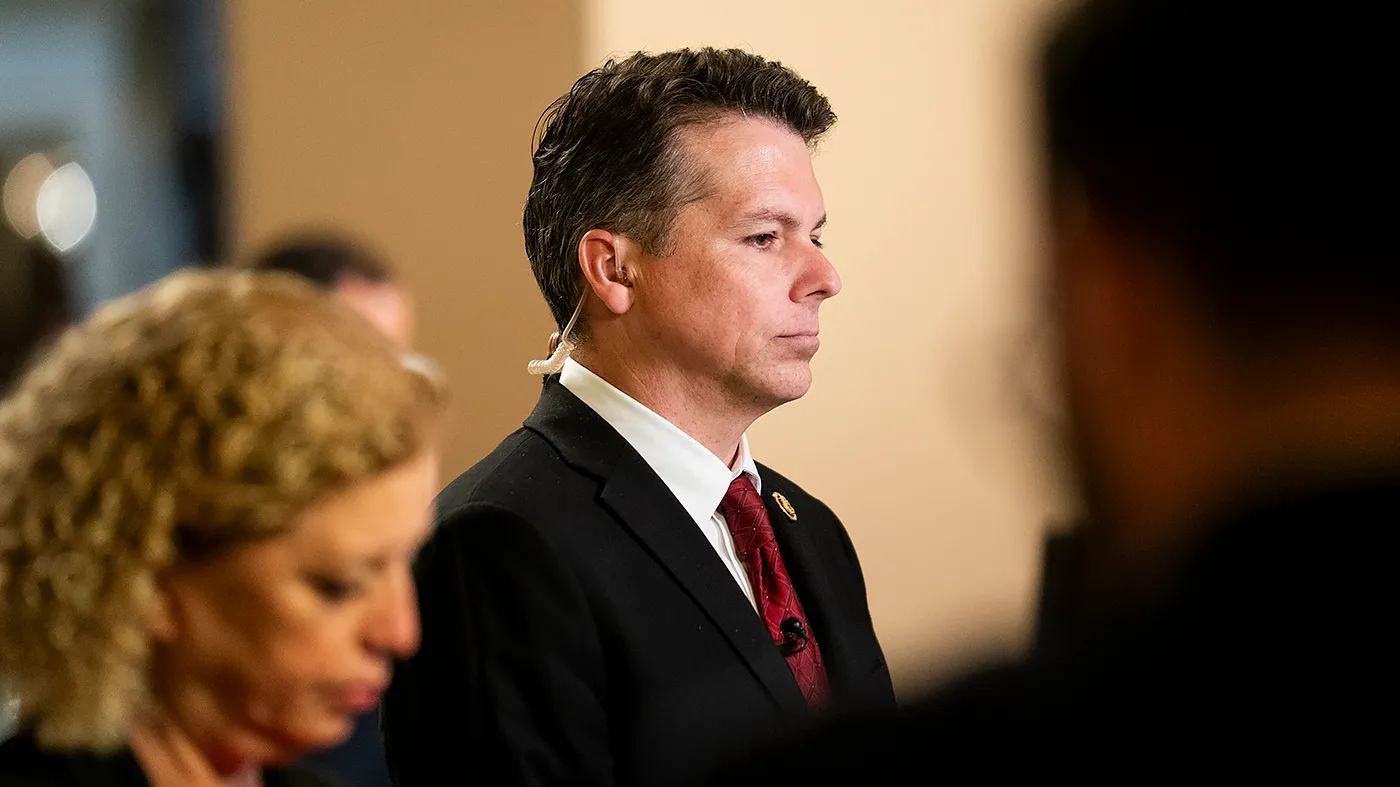 Rep. Brendan Boyle (D-Pa.) is seen near the House Chamber as the House takes up the One Big Beautiful Bill Act on July 3, 2025.