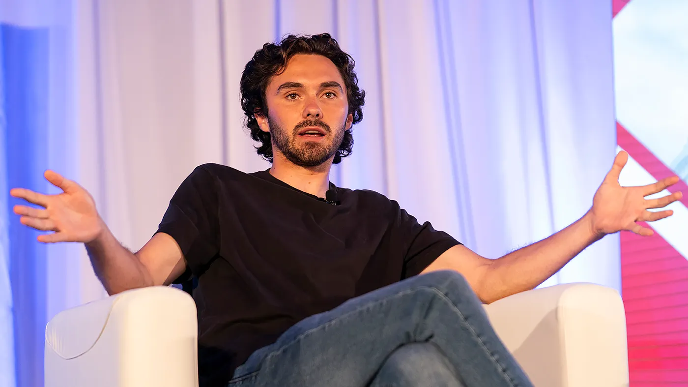 David Hogg is interviewed by The Hill’s Julia Manchester during The Hill and NewsNation’s inaugural Hill Nation Summit at the Willard Hotel in Washington, D.C., on July 16, 2025.