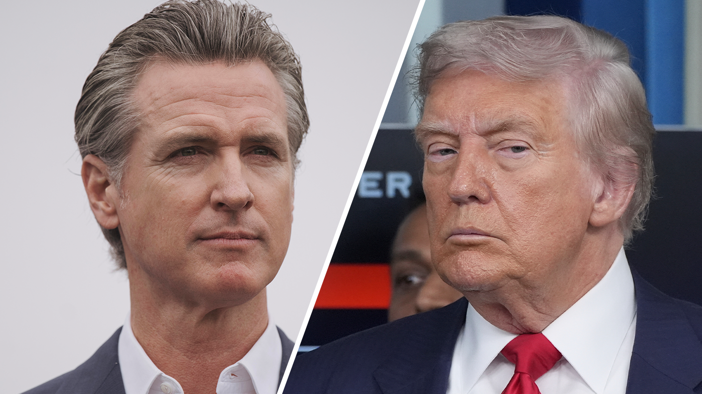 California Gov. Gavin Newsom (D); President Trump.
