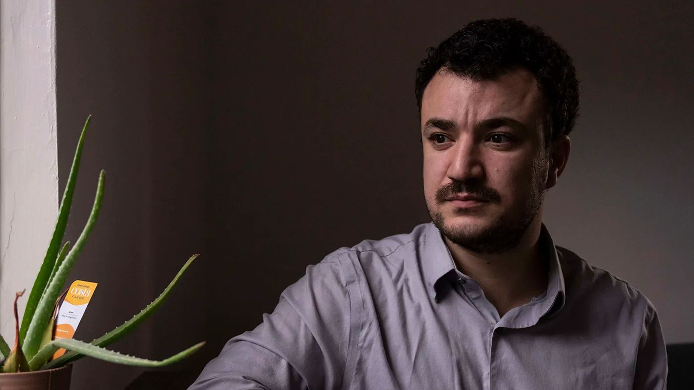 Pro-Palestinian activist Mahmoud Khalil poses for a portrait during an interview, July 3, 2025, in New York.