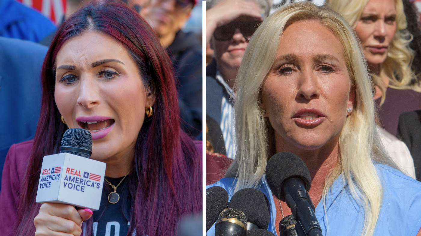 Far-right activist Laura Loomer; Rep. Marjorie Taylor Greene (R-Ga.)