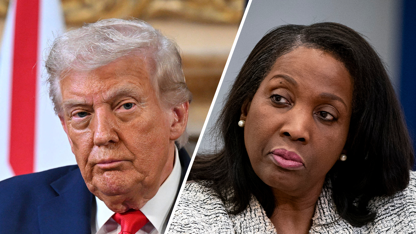 President Trump, left, and Federal Reserve board of governors member Lisa Cook.