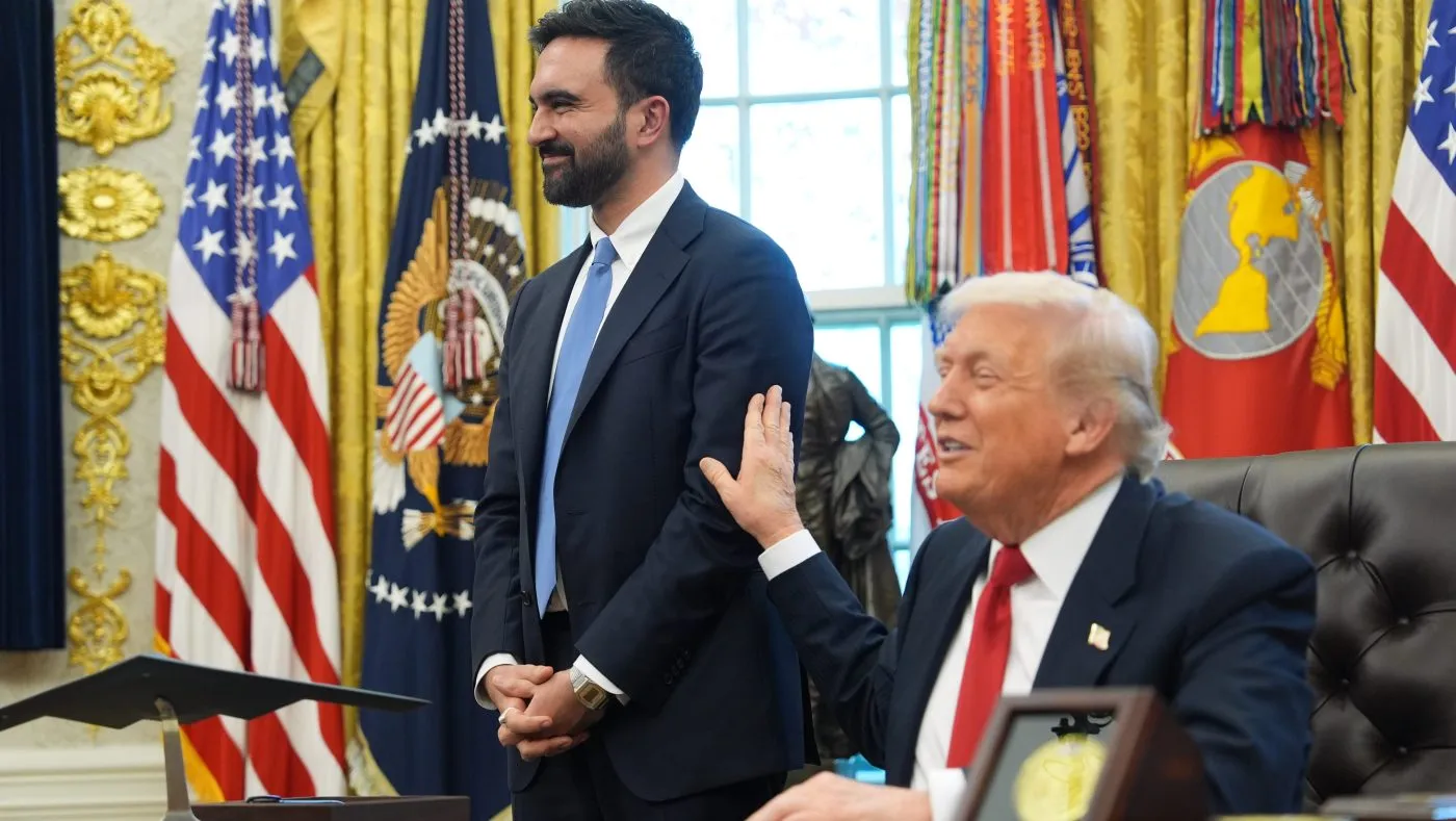 President Donald Trump talks after meeting with New York City Mayor-elect Zohran Mamdani in the Oval Office of the White House, Friday, Nov. 21, 2025, in Washington. (AP Photo/Evan Vucci)