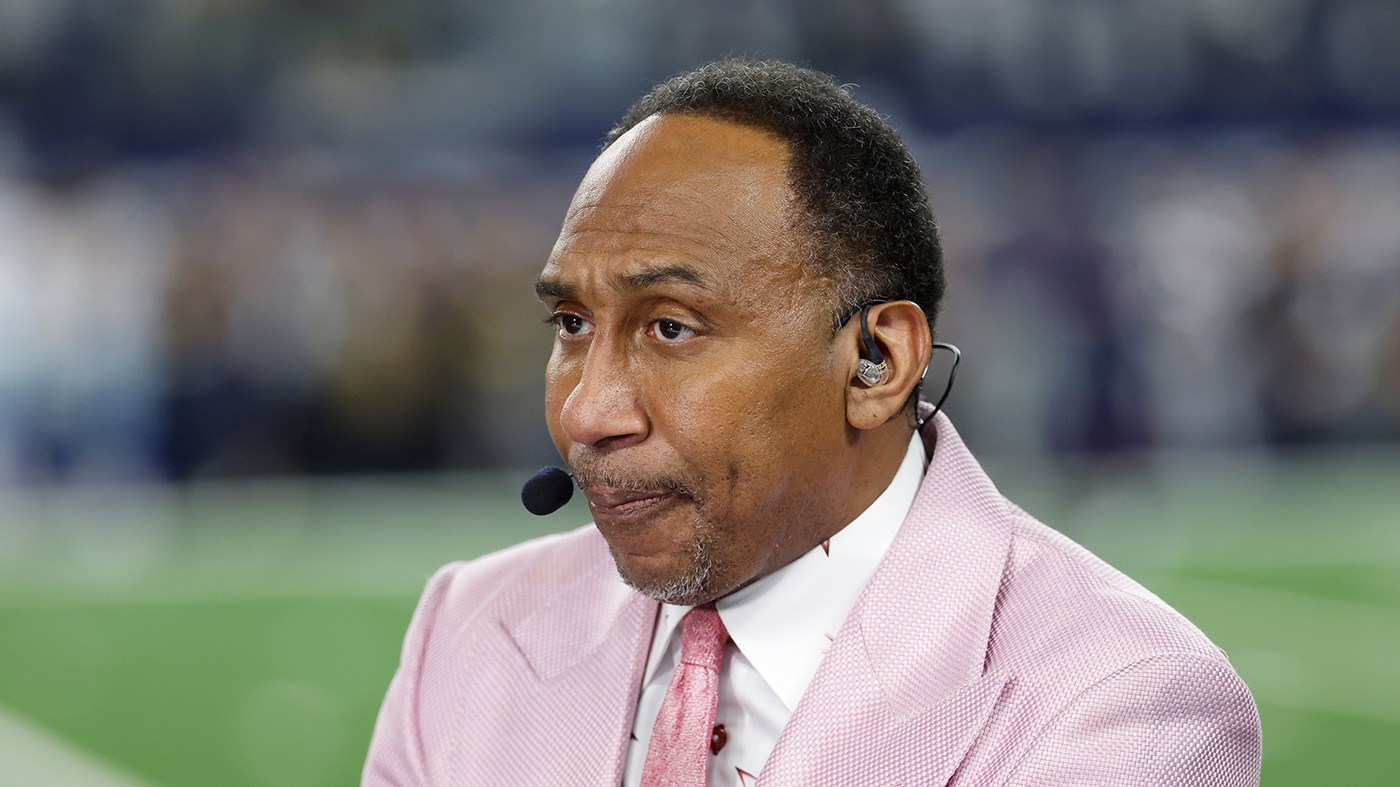 ESPN analyst Stephen A. Smith speaks during pregame coverage before the Nov. 3, 2025, game between the Arizona Cardinals and the Dallas Cowboys in Arlington, Texas.