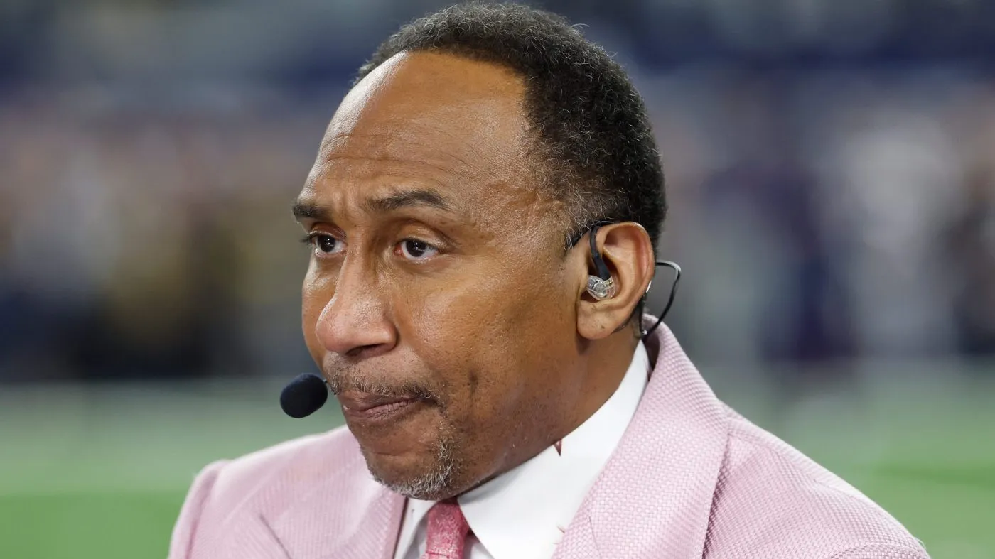ESPN analyst Stephen A. Smith during Monday night pregame coverage before a NFL football game between the Arizona Cardinals and the Dallas Cowboys Nov. 3, 2025, in Arlington, Texas.
