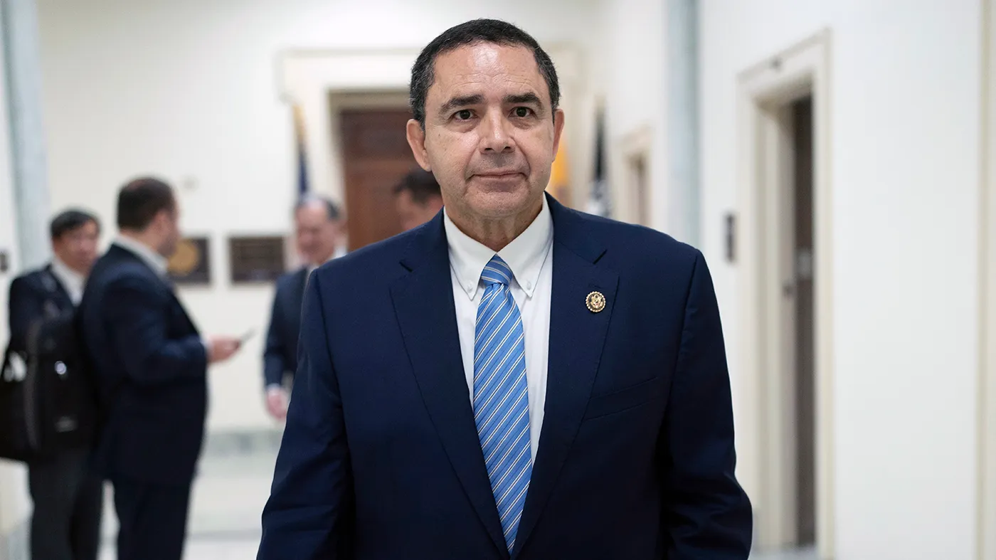 Rep. Henry Cuellar, D-Texas, walks from his office to the House chamber to vote on Capitol Hill, Wednesday, May 15, 2024, in Washington. Federal authorities have charged Cuellar, 68, and his wife Imelda Cuellar, 67, of accepting money from 2014 to 2021 in exchange for the congressman advancing the interests of the former Soviet republic and the Mexican bank in the U.S. He says they are innocent. (AP Photo/Jose Luis Magana)