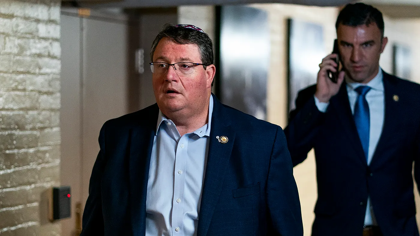 Rep. Randy Fine (R-Fla.) arrives for a closed-door House Republican conference meeting on Wednesday, December 10, 2025.