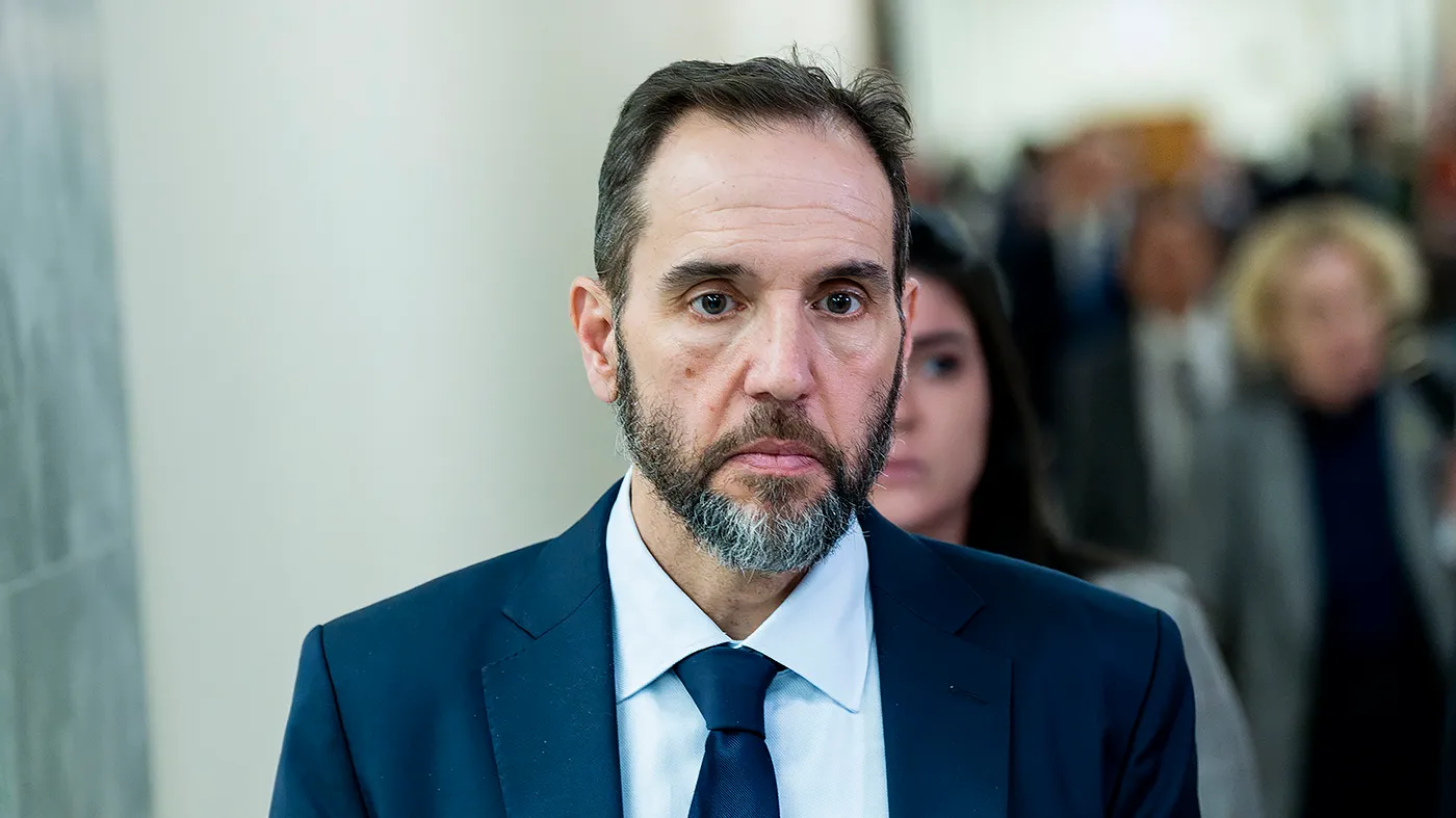 Former special counsel Jack Smith is seen during a break while testifying during a closed-door deposition before the House Judiciary Committee in the Rayburn House Office Building near the U.S. Capitol in Washington, D.C., Dec. 17, 2025.