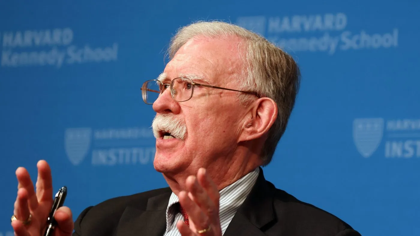 John Bolton speaks at Harvard Kennedy School’s John F. Kennedy Jr. Forum, Sept. 29, 2025, in Cambridge, Mass.