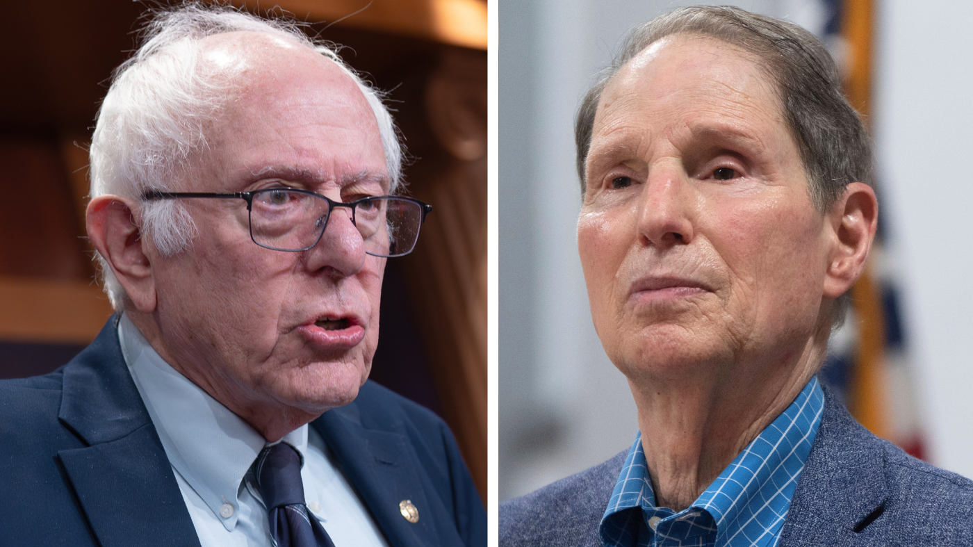 Sens. Bernie Sanders (I-Vt.), left, and Ron Wyden (D-Ore.).