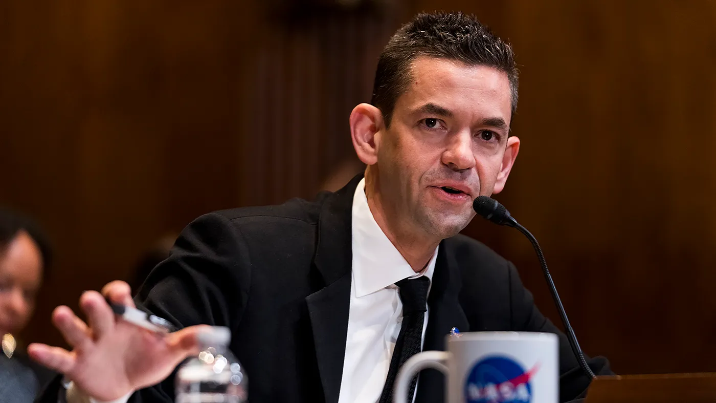 NASA Administrator Jared Isaacman answers questions during a Senate Appropriations subcommittee hearing to discuss the F.Y. 2027 budget request for NASA on Tuesday, April 28, 2026.