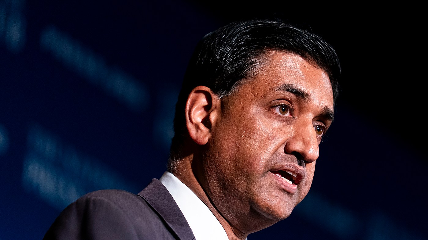 Rep. Ro Khanna (D-Calif.) gives remarks during a “Newsmakers” event at the National Press Club in Washington, D.C., on April 14, 2026.