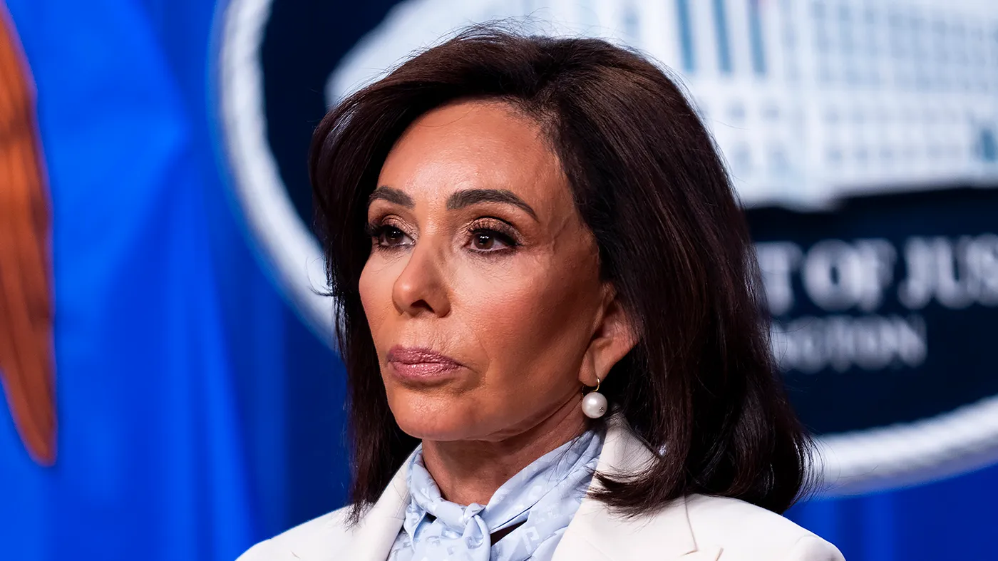 U.S. Attorney Jeanine Pirro is seen during a press conference at the Department of Justice in Washington, D.C., on April 27, 2026, to discuss the initial court appearance of Cole Thomas Allen.