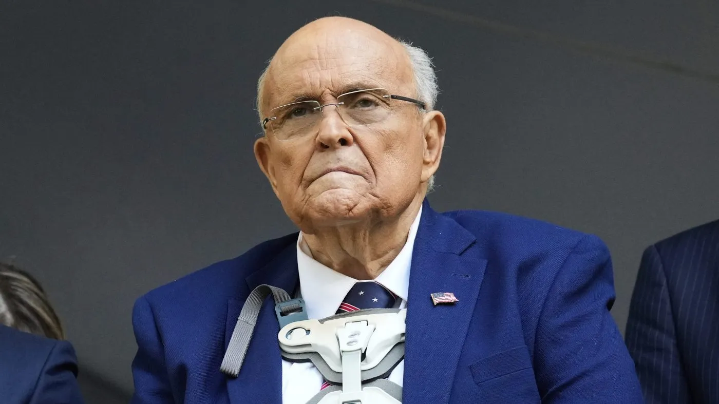 Former NYC Mayor Rudy Giuliani attends a ceremony commemorating the anniversary of the 9/11 terror attacks in New York on Sept. 11, 2025.