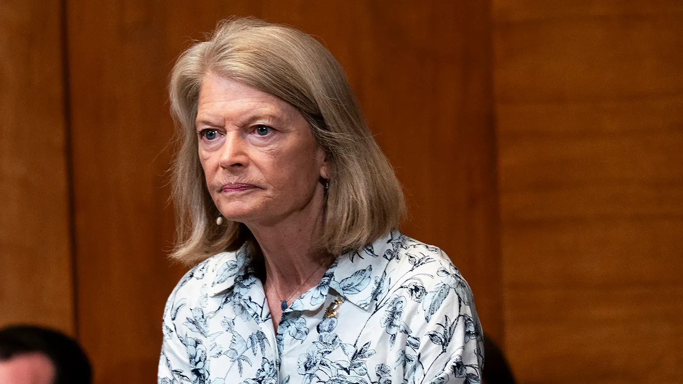 Sen. Lisa Murkowski (R-Alaska) arrives for a Senate Appropriations subcommittee hearing to discuss the F.Y. 2027 budget for the Department of Justice on Tuesday, May 19, 2026.