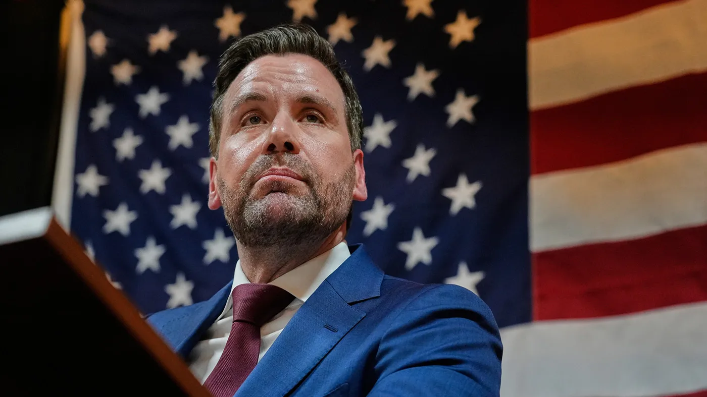 Iowa state Rep. Josh Turek (D) speaks during a primary election night watch party after winning the Democratic nomination for U.S. Senate, June 2, 2026, in Des Moines, Iowa.