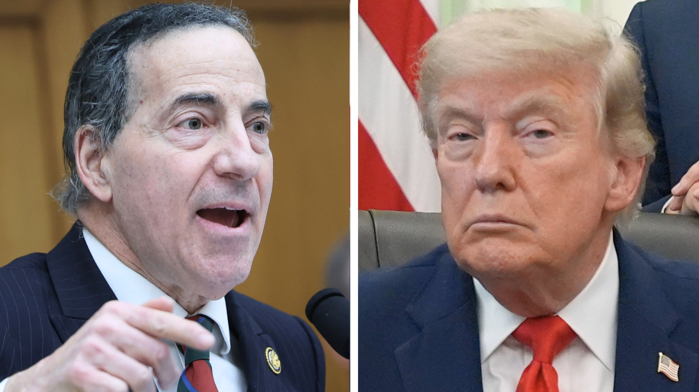 Rep. Jamie Raskin (D-Md.) and President Trump.