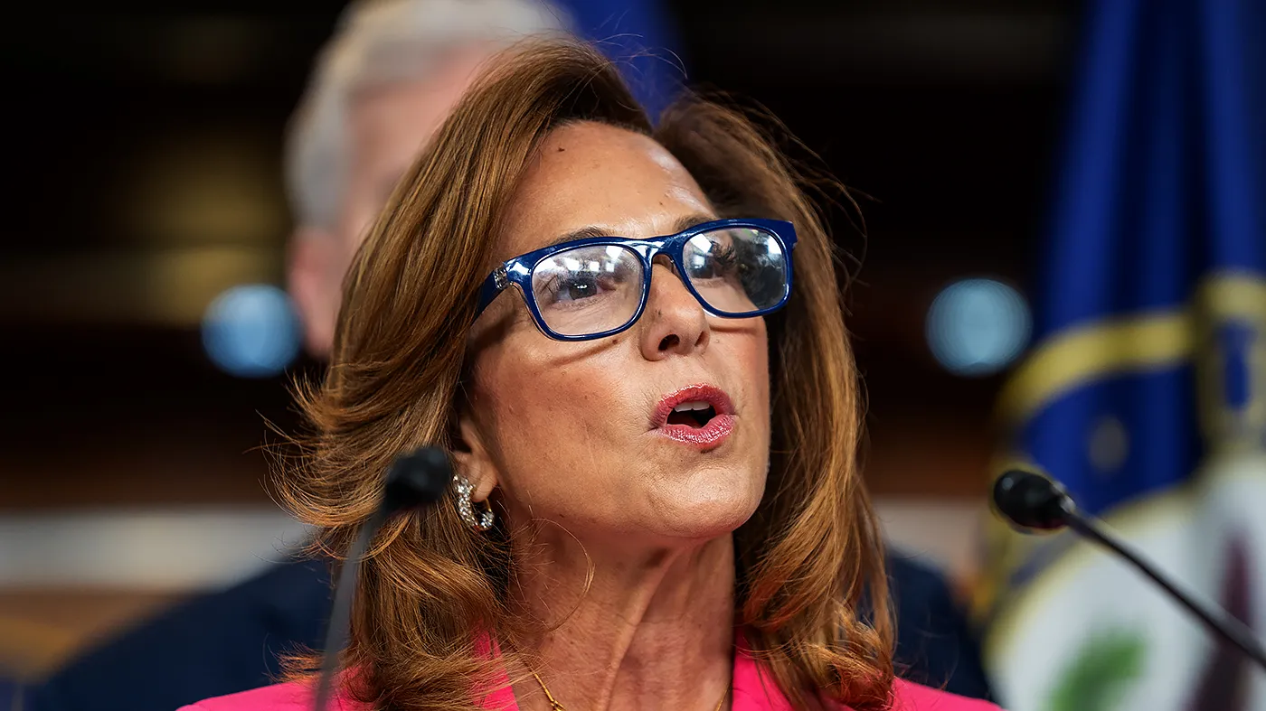 Rep. Lisa McClain (R-Mich.) speaks to reporters during a press conference at the Capitol on Tuesday, June 9, 2026.