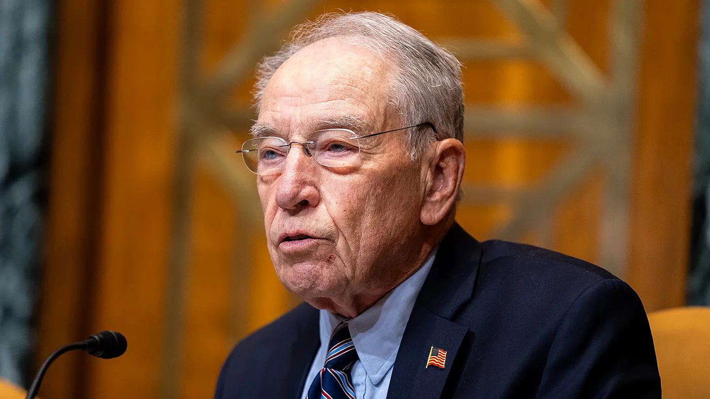Sen. Chuck Grassley (R-Iowa) asks questions during the Senate Budget Committee nomination hearing for Hal Duncan to become the Deputy Director of the Office of Management and Budget at the Capitol on Tuesday, June 16, 2026.