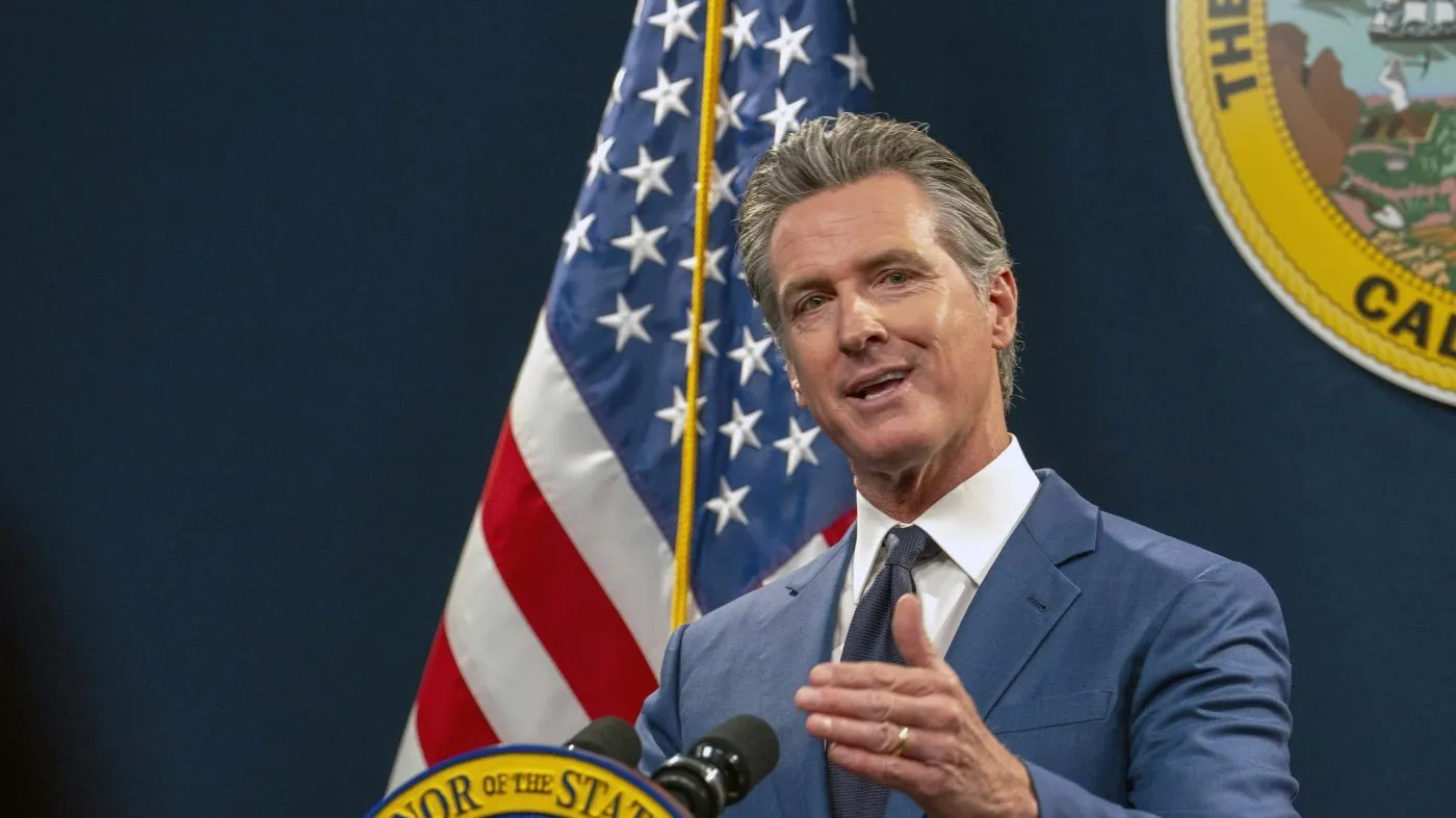 California Gov. Gavin Newsom speaks during a news conference in Sacramento, Calif., May 10, 2024.