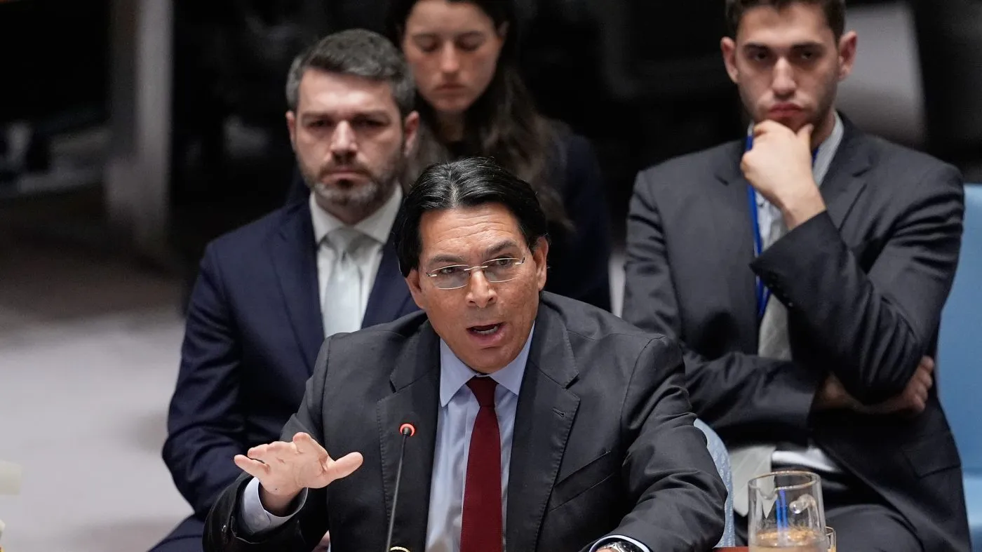 Israeli Ambassador to the United Nations Danny Danon speaks during a meeting of the U.N. Security Council, March 11, 2026.