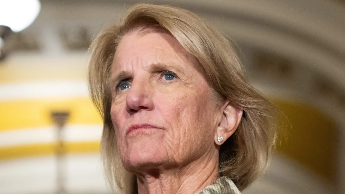 Sen. Shelley Moore Capito (R-W.Va.) attends a news conference following a weekly policy luncheon at the Capitol in Washington, July 21, 2026.