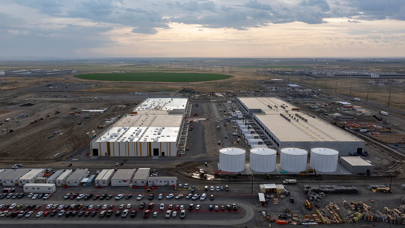 FILE – Construction is seen at an Amazon Web Services data center on Aug. 22, 2024, in Boardman, Ore. (Jenny Kane, Associated Press file)