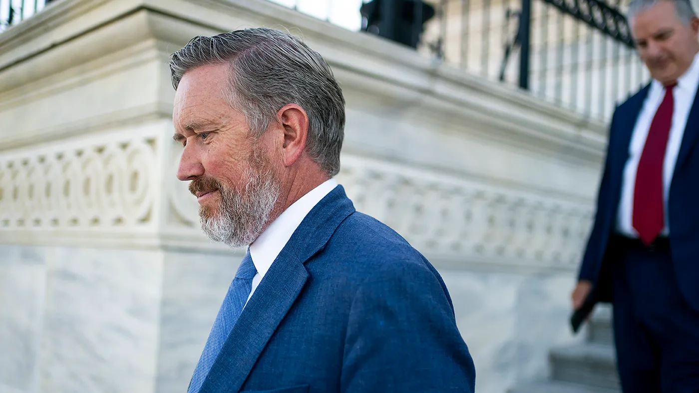Rep. Thomas Massie (R-Ky.) leaves the Capitol following a series of votes, including an Iran war powers resolution, on June 3, 2026.