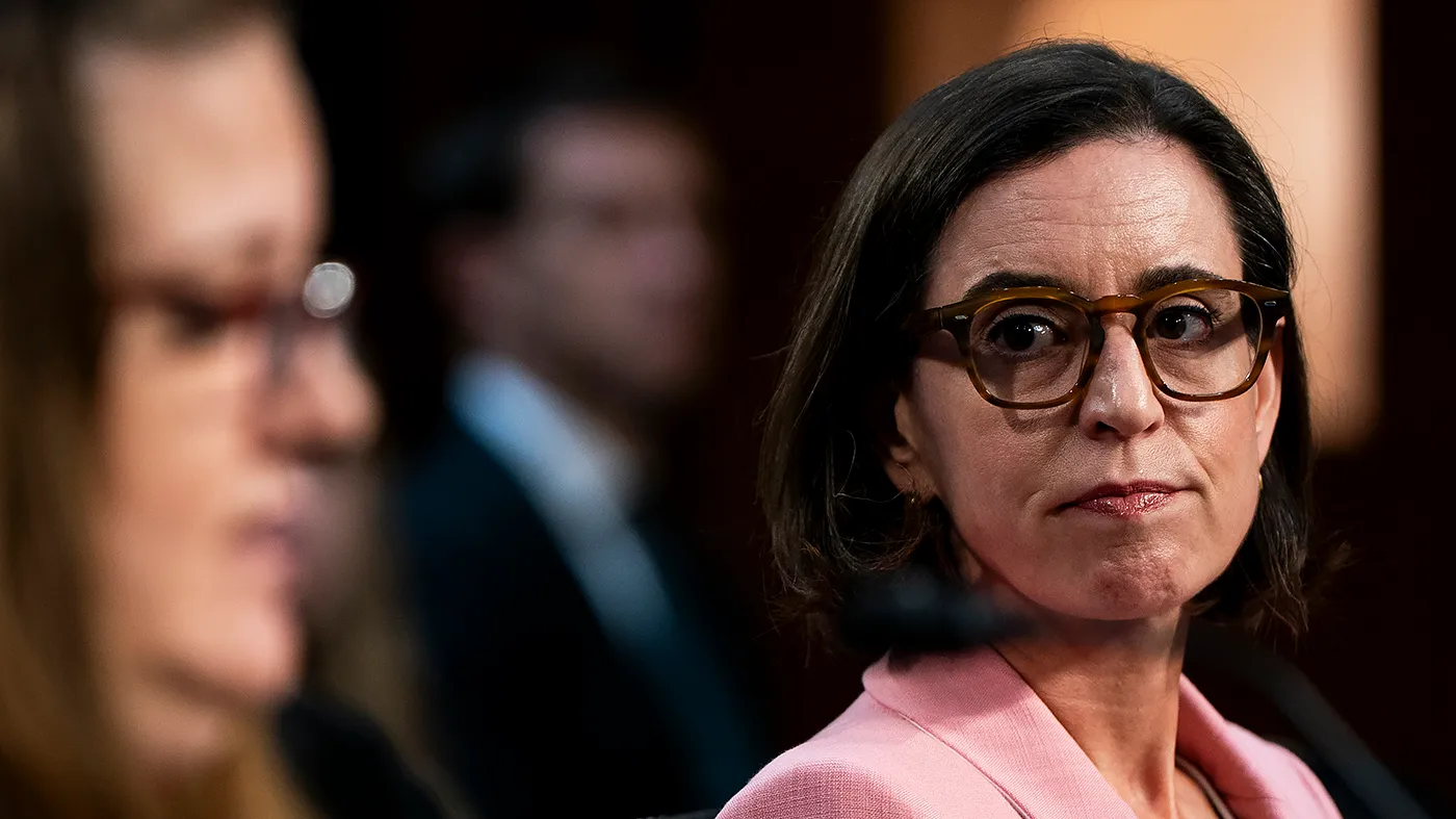 Former Department of Justice pardon attorney Elizbeth Oyer is seen during a Senate Judiciary Committee hearing to discuss the nomination of Todd Blanche to be Attorney General on Thursday, July 16, 2026.