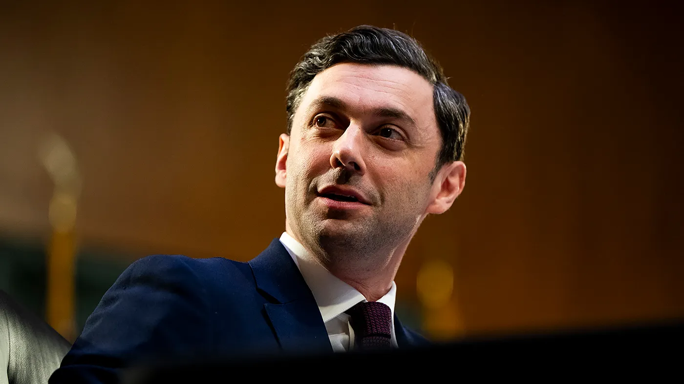 Sen. Jon Ossoff (D-Ga.) questions Defense Secretary Pete Hegseth during a Senate Appropriations Committee hearing to review of the president’s supplemental funding request on July 21, 2026.