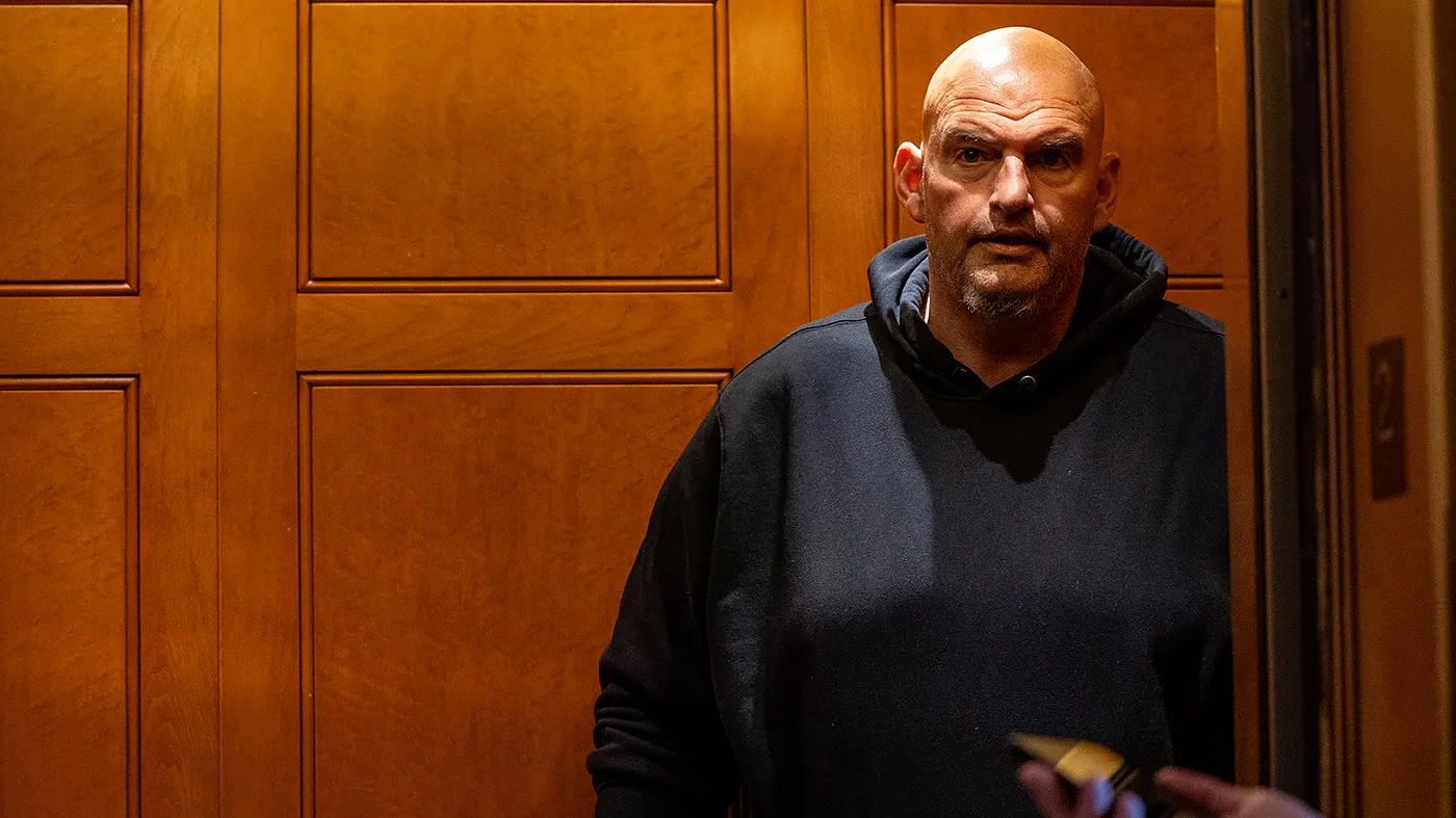 Sen. John Fetterman (D-Pa.) leaves the final Senate vote of the day at the U.S. Capitol in Washington, D.C., on July 16, 2026.