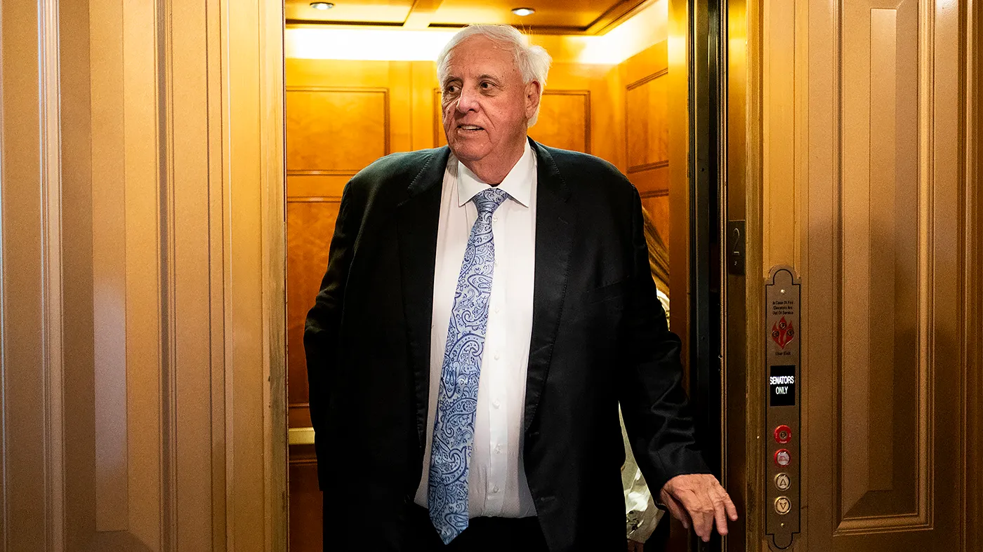 Sen. Jim Justice (R-W.Va.) arrives for a series of nomination votes including a procedural vote for Federal Reserve Chairman nominee Kevin Warsh on May 11, 2026.