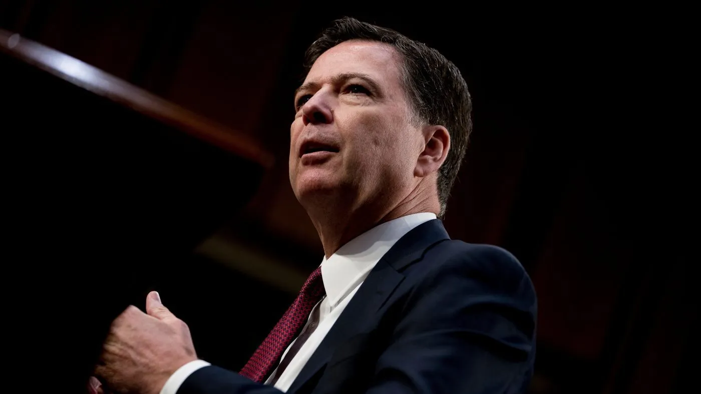 FILE – Former FBI Director James Comey speaks during a Senate Intelligence Committee hearing on Capitol Hill, June 8, 2017, in Washington. (AP Photo/Andrew Harnik, File)