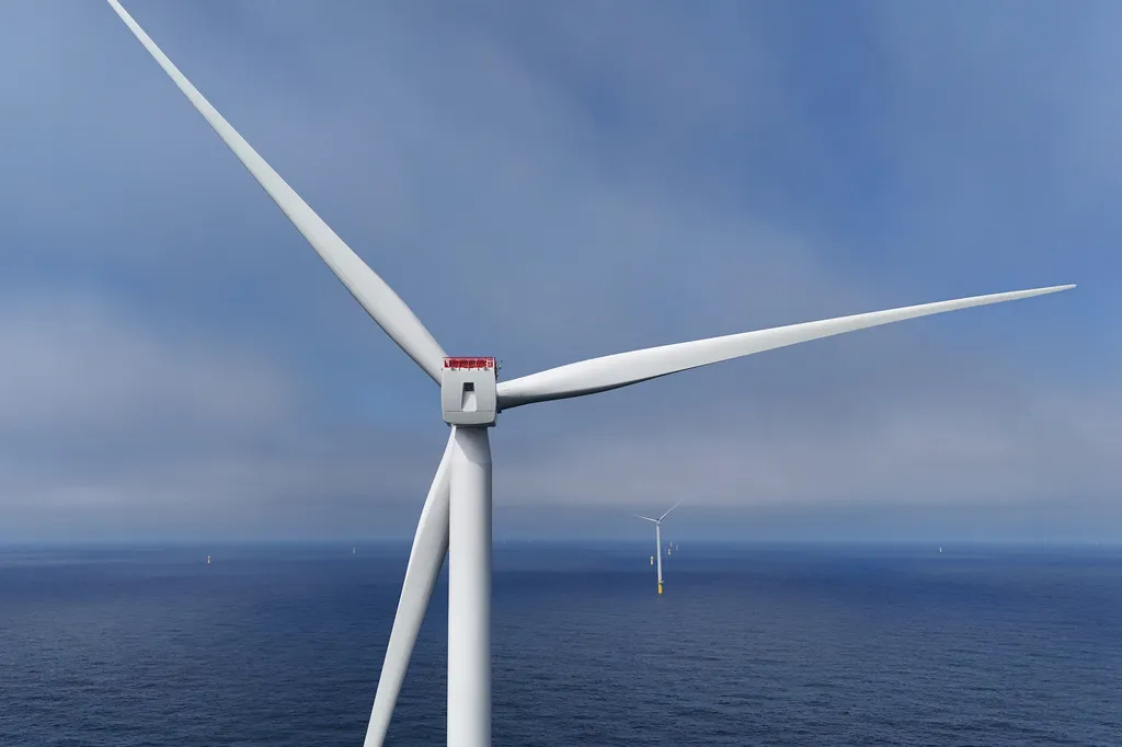 FILE – Turbines are visible at Sunrise Wind offshore wind farm that is under construction off the coast of Montauk Point, New York, April 23, 2026. (AP Photo/Joshua A. Bickel,File)