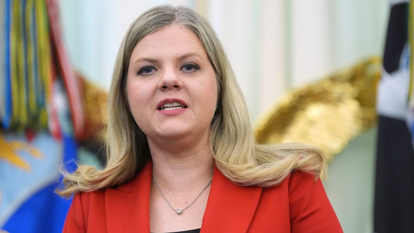 Dr. Heidi Overton, deputy director of the White House Domestic Policy Council, speaks during a meeting to sign an executive order about vaccines, Aug. 10, 2026, in the Oval Office of the White House in Washington.