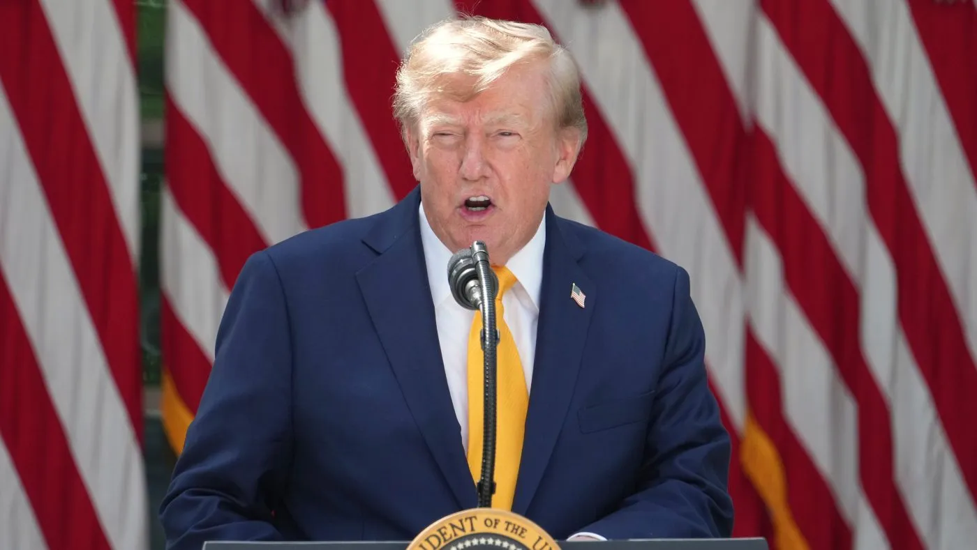 President Trump speaks during a back to school event in the Rose Garden of the White House, Aug. 24, 2026, in Washington.