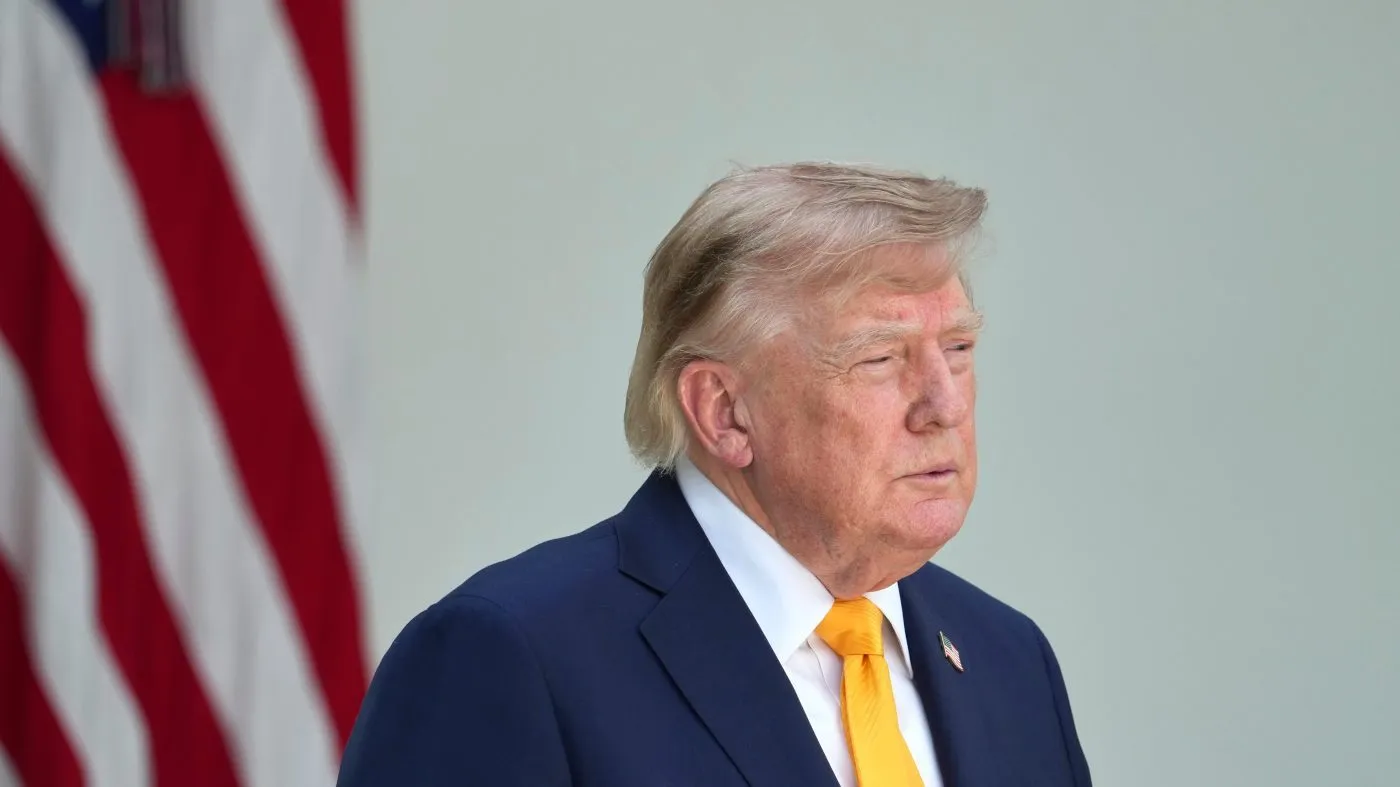President Trump listens during a back to school event in the Rose Garden of the White House, Aug. 24, 2026, in Washington.
