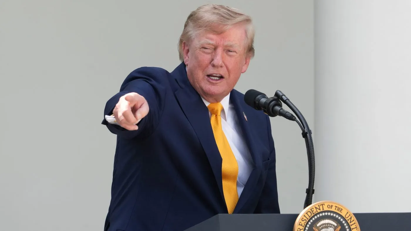 President Trump speaks during a back to school event in the Rose Garden of the White House, Aug. 24, 2026, in Washington.