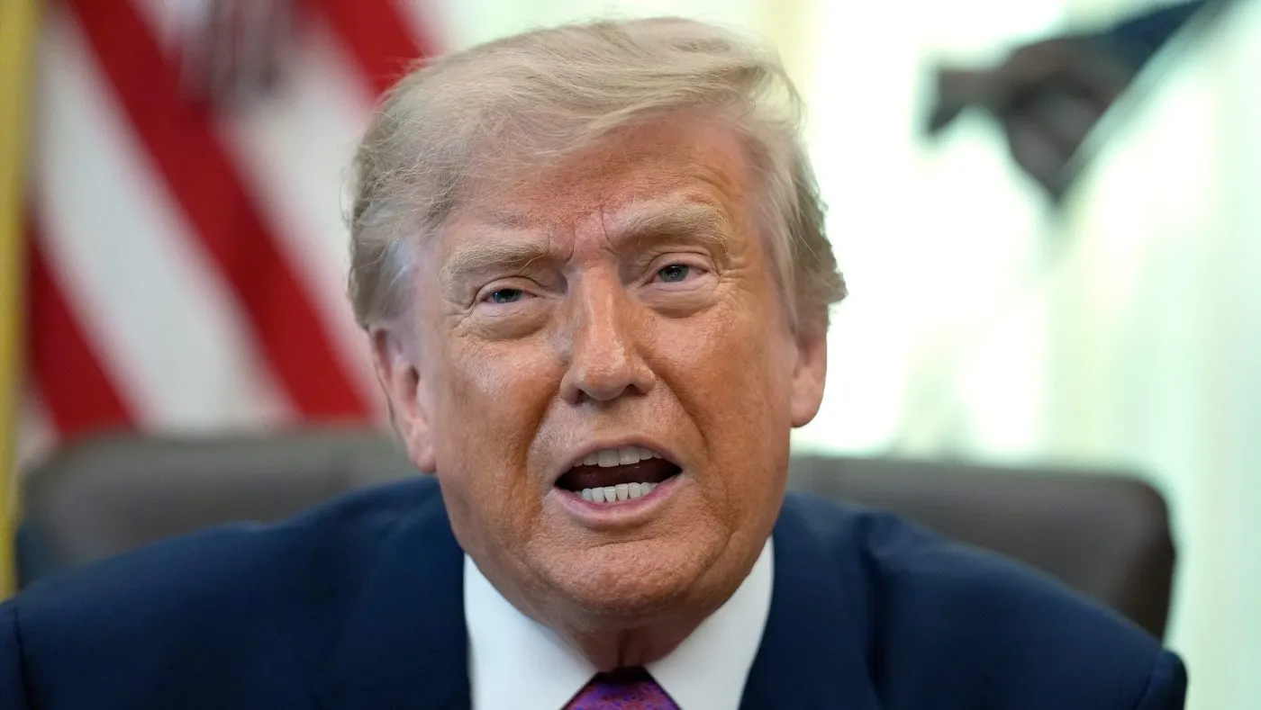 President Trump speaks in the Oval Office of the White House, Aug. 27, 2026, in Washington.