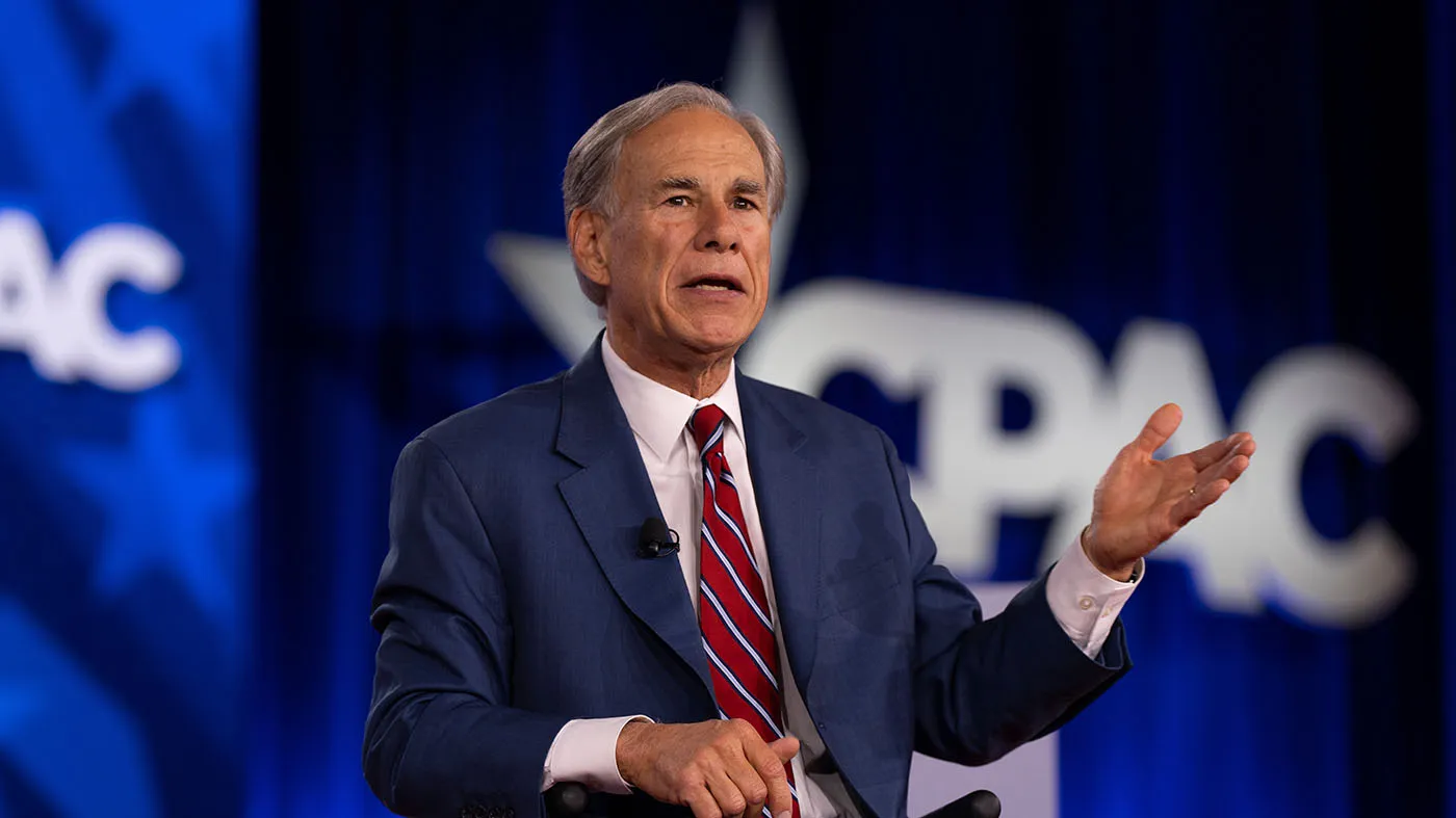 Texas Gov. Greg Abbott (R) speaks at the Conservative Political Action Conference (CPAC) in Dallas, March 27, 2026.