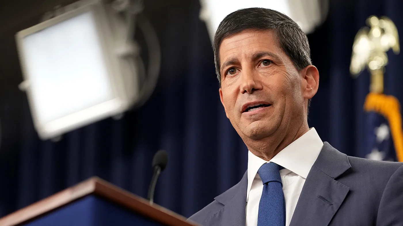 Federal Reserve Board Chairman Kevin Warsh speaks during a news conference at the Federal Reserve in Washington, July 29, 2026. (Mark Schiefelbein, Associated Press)