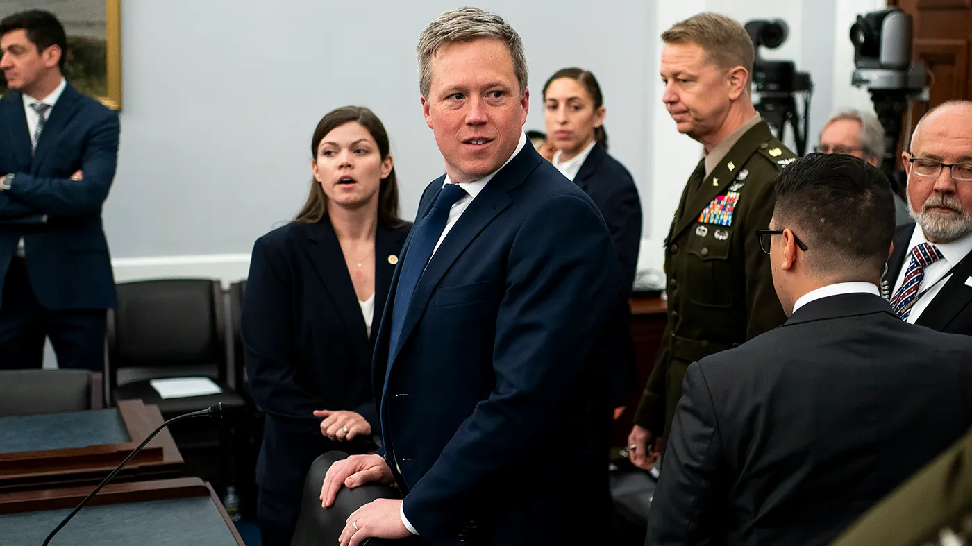 Army Secretary Dan Driscoll is seen before a House Appropriations subcommittee hearing to discuss the F.Y. 2027 budget request for the Army on Thursday, April 16, 2026.