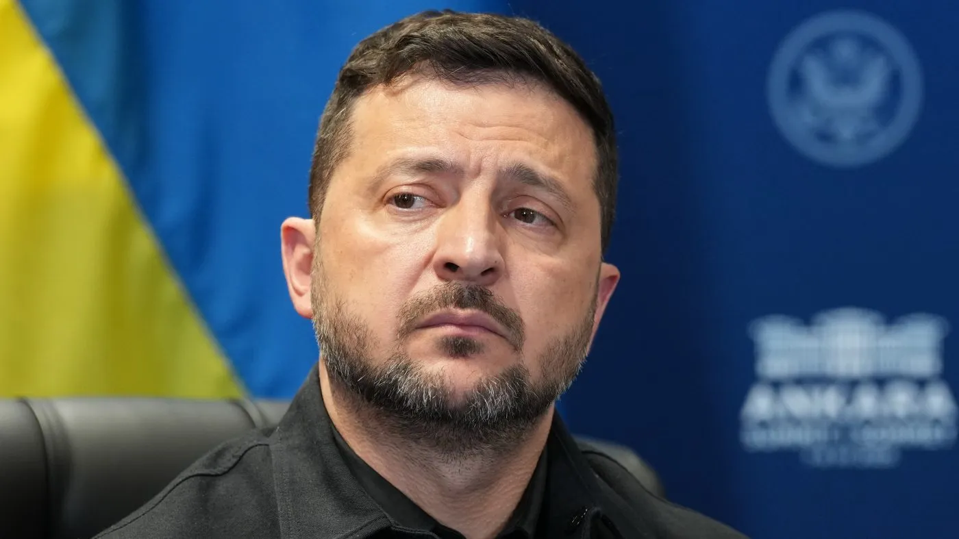 Ukraine’s President Volodymyr Zelensky looks on during his meeting with President Trump on the sidelines of the NATO summit in Ankara, Turkey, on July 8, 2026.