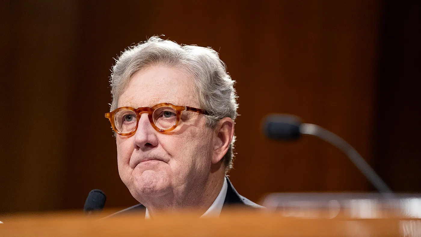 Sen. John Kennedy (R-La.) questions Defense Secretary Pete Hegseth during a Senate Appropriations Committee hearing to review of the President’s supplemental funding request on Tuesday, July 21, 2026.